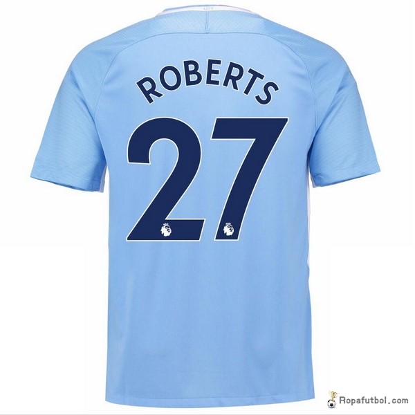 Camiseta Manchester City Replica Primera Ropa Roberts 2017/18